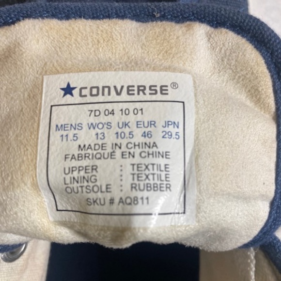 Jack Purcell Converse Men's 11.5 Blue Canvas - Picture 2 of 7